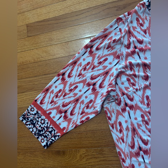 Susan Graver Tunic Womens Size 3XP Multicolor Liquid Knit Top 3/4 Sleeve Blouse - Picture 6 of 8